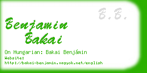 benjamin bakai business card